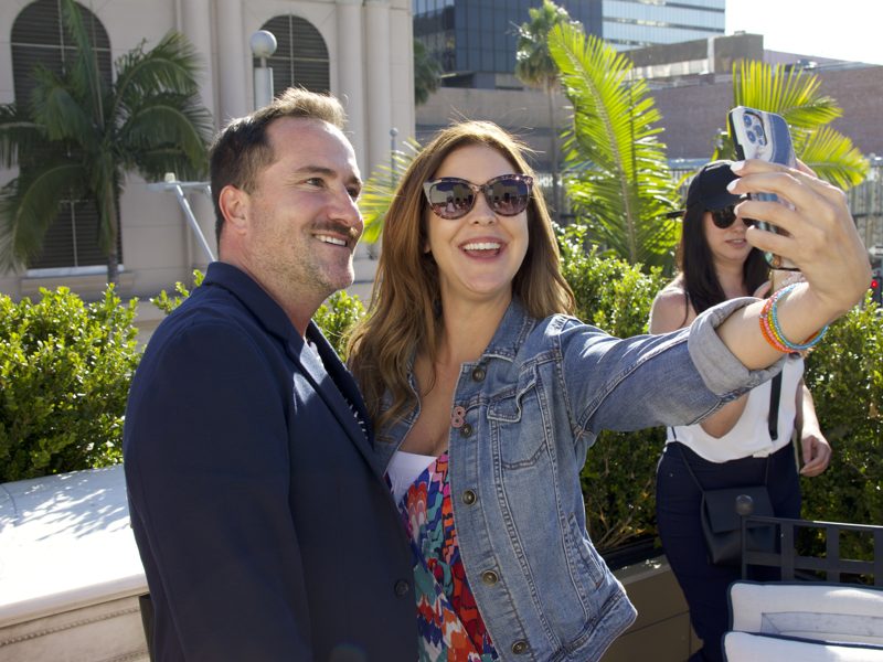 A guest taking a selfie with Brian