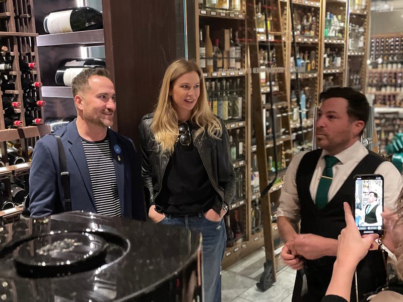 Guests inside a private wine room