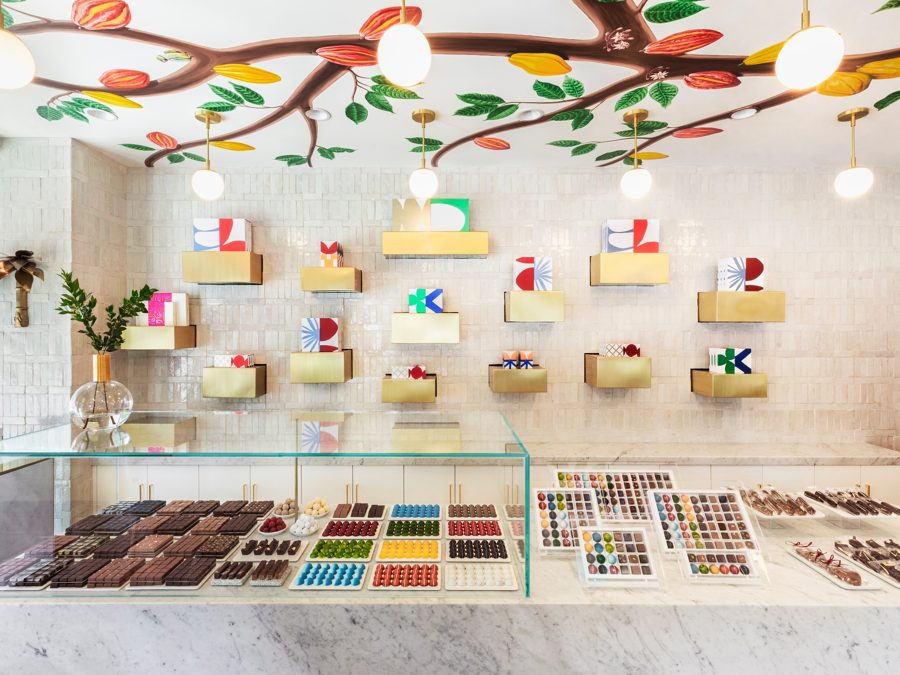 The jewel-box chocolate counter at andSons Chocolatiers