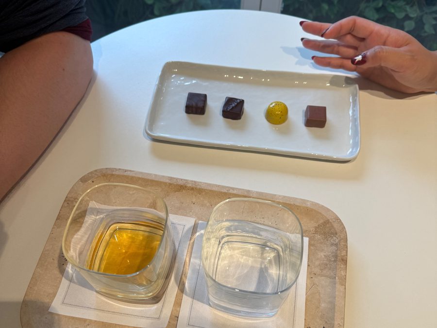 A chocolate bonbon tasting at andSons Chocolatiers